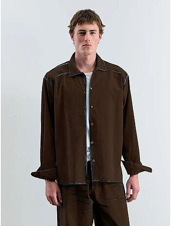 Chemise à manches longues boutonnée texturée giesto