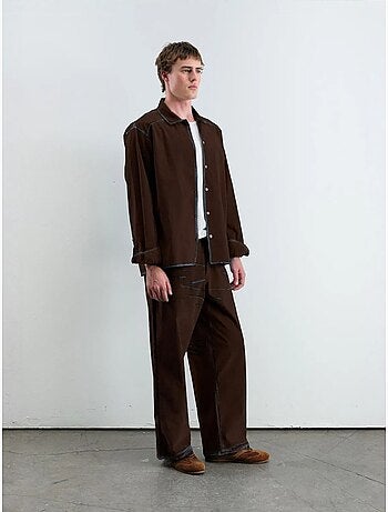 Chemise à manches longues boutonnée texturée giesto