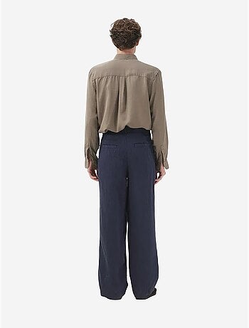 Chemise à manches longues boutonnée unie pour homme giesto