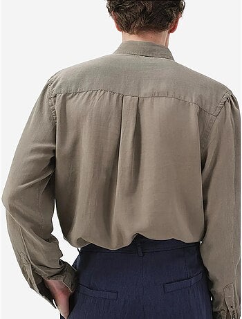 Chemise à manches longues boutonnée unie pour homme giesto