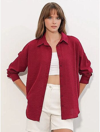 Chemise à manches longues brodée avec fermeture à boutons bdart