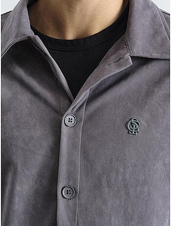 Chemise à manches longues brodée, coupe classique giesto