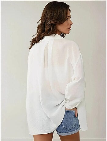 Chemise à manches longues coupe décontractée avec col chemise