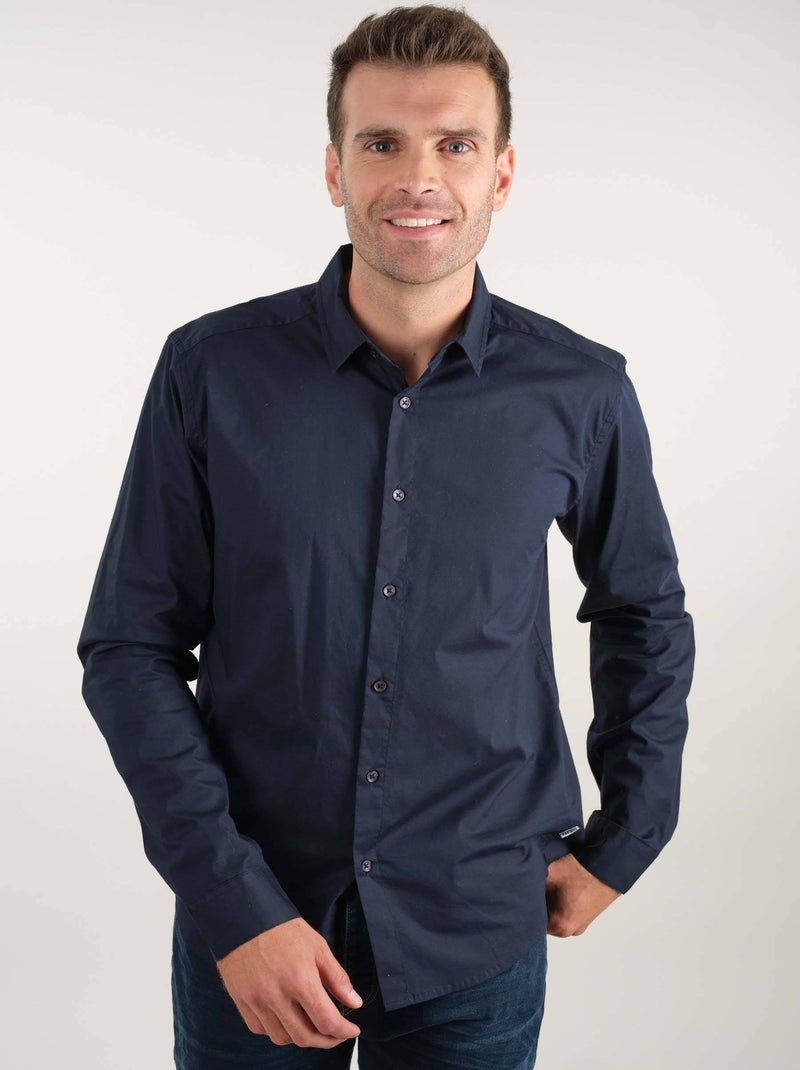 Chemise à manches longues 'Deeluxe' Bleu marine - Kiabi