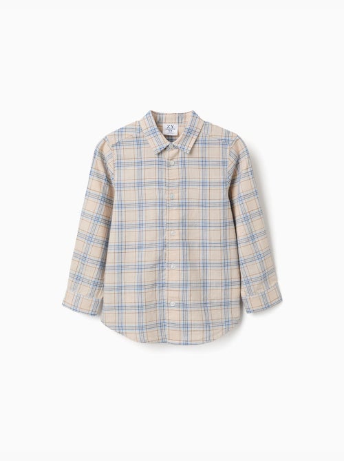 Chemise à manches longues en coton à carreaux - Kiabi Chemise à manches longues en coton à carreaux - Kiabi