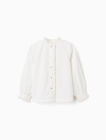 Chemise à manches longues en coton avec détails à volants B&S