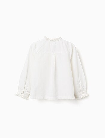 Chemise à manches longues en coton avec détails à volants B&S