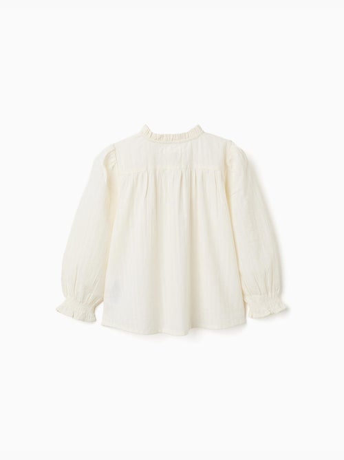 Chemise à manches longues en coton avec volants - Kiabi Chemise à manches longues en coton avec volants - Kiabi