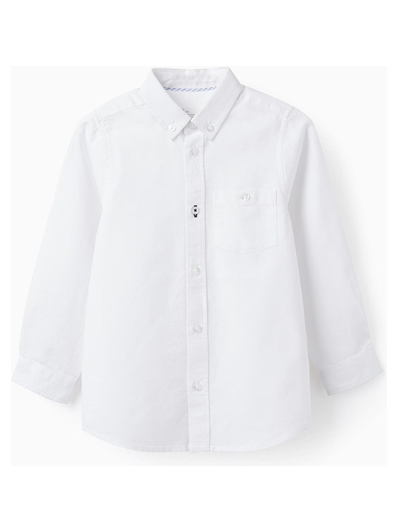 Chemise à Manches Longues en Coton Garçon manches longues ESSENTIALS LINE Blanc - Kiabi