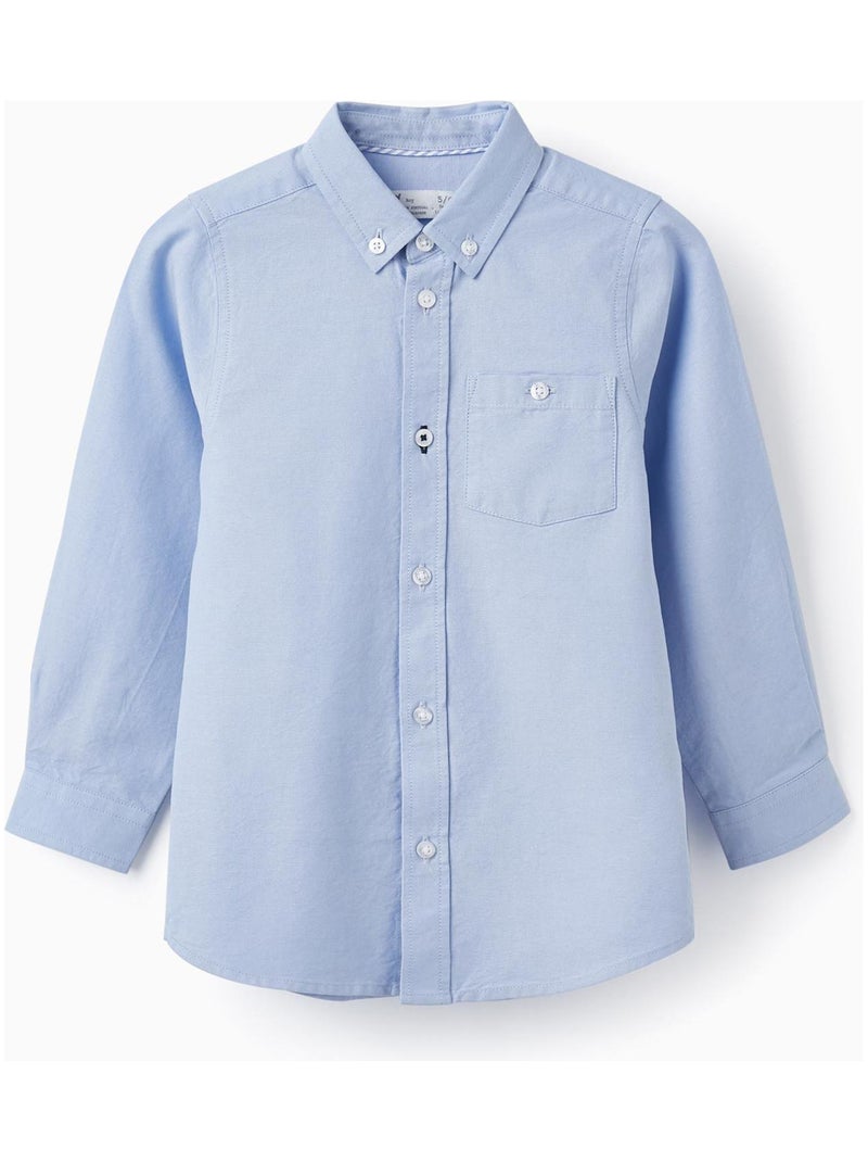 Chemise à Manches Longues en Coton Garçon manches longues ESSENTIALS LINE Bleu clair - Kiabi