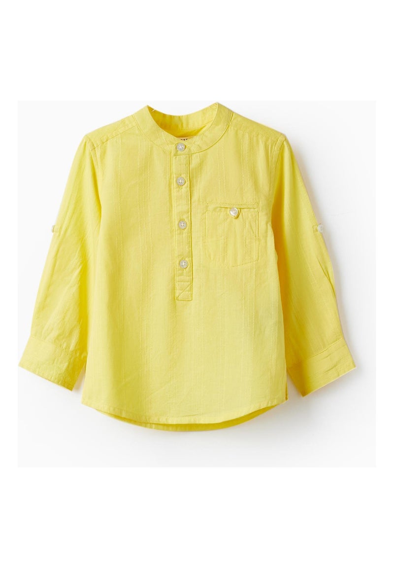 Chemise à manches longues en coton pour bébé garçon 'Special Days' manches longues CÉRÉMONIE Jaune foncé - Kiabi