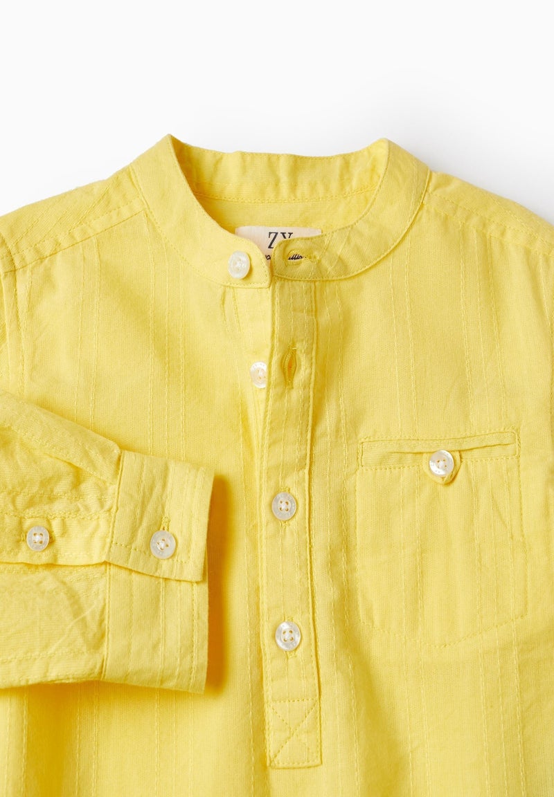 Chemise à manches longues en coton pour bébé garçon 'Special Days' manches longues CÉRÉMONIE Jaune foncé - Kiabi