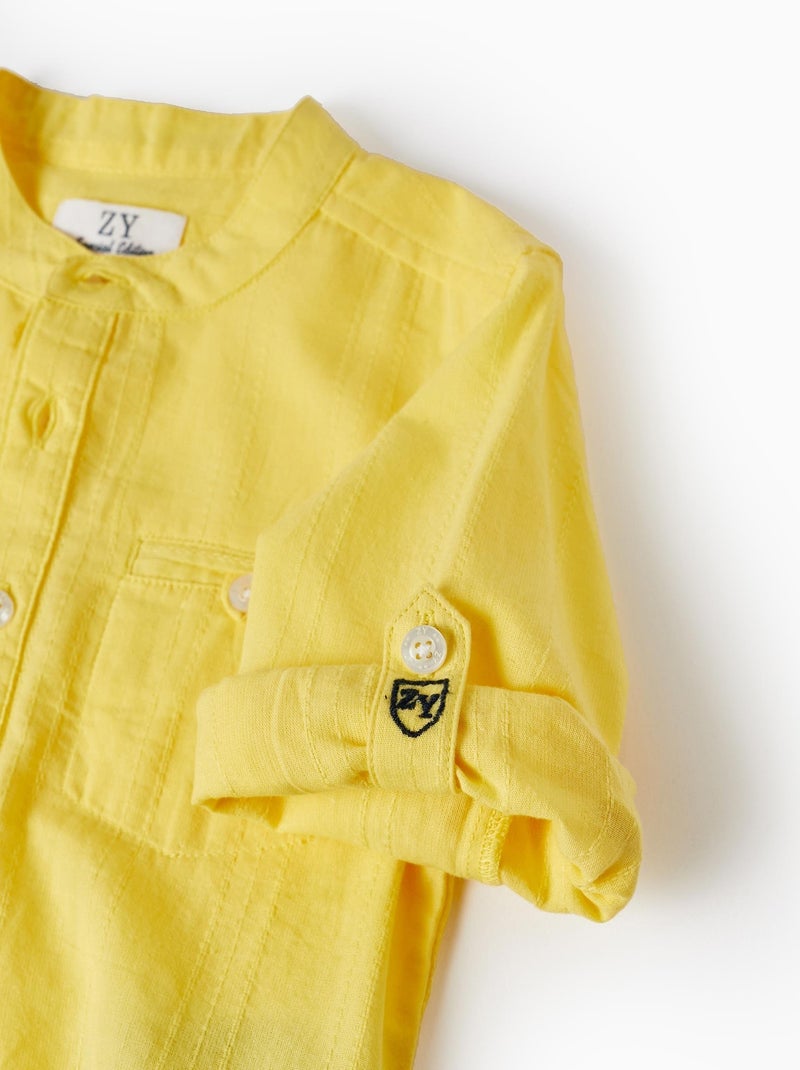 Chemise à manches longues en coton pour bébé garçon 'Special Days' manches longues CÉRÉMONIE Jaune foncé - Kiabi