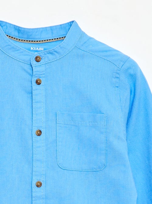 Chemise à manches longues en lin et coton - Kiabi