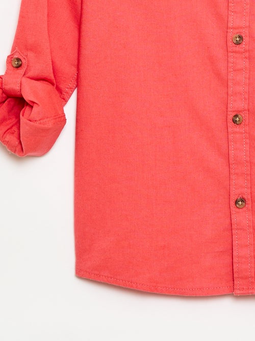 Chemise à manches longues en lin et coton - Kiabi