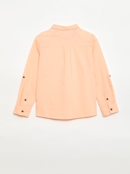 Chemise à manches longues en lin et coton - Kiabi