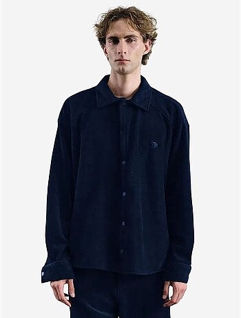 Chemise à manches longues en maille texturée avec fermeture boutonnée giesto