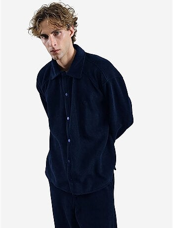 Chemise à manches longues en maille texturée avec fermeture boutonnée giesto