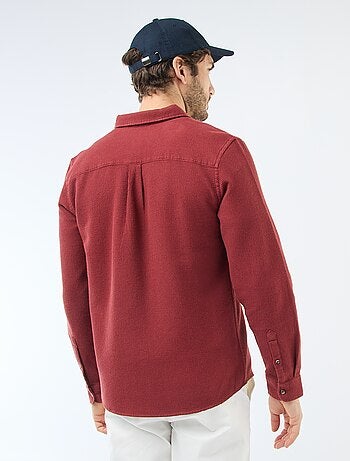 Chemise à manches longues en matière gaufrée