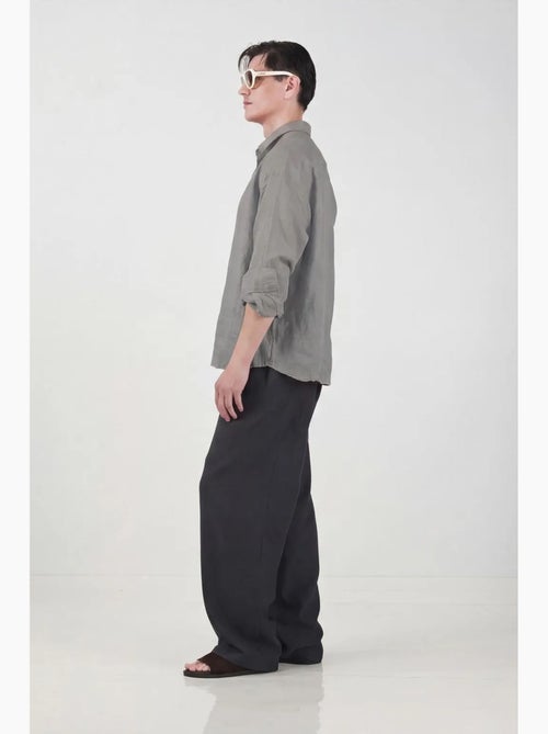 Chemise à manches longues en mélange de lin oversize giesto - Kiabi Chemise à manches longues en mélange de lin oversize giesto - Kiabi