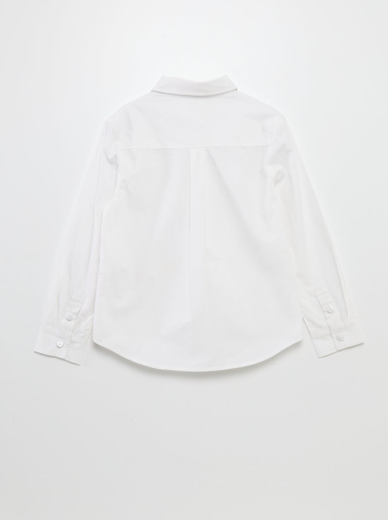 Chemise à manches longues en popeline - So Easy blanc - Kiabi