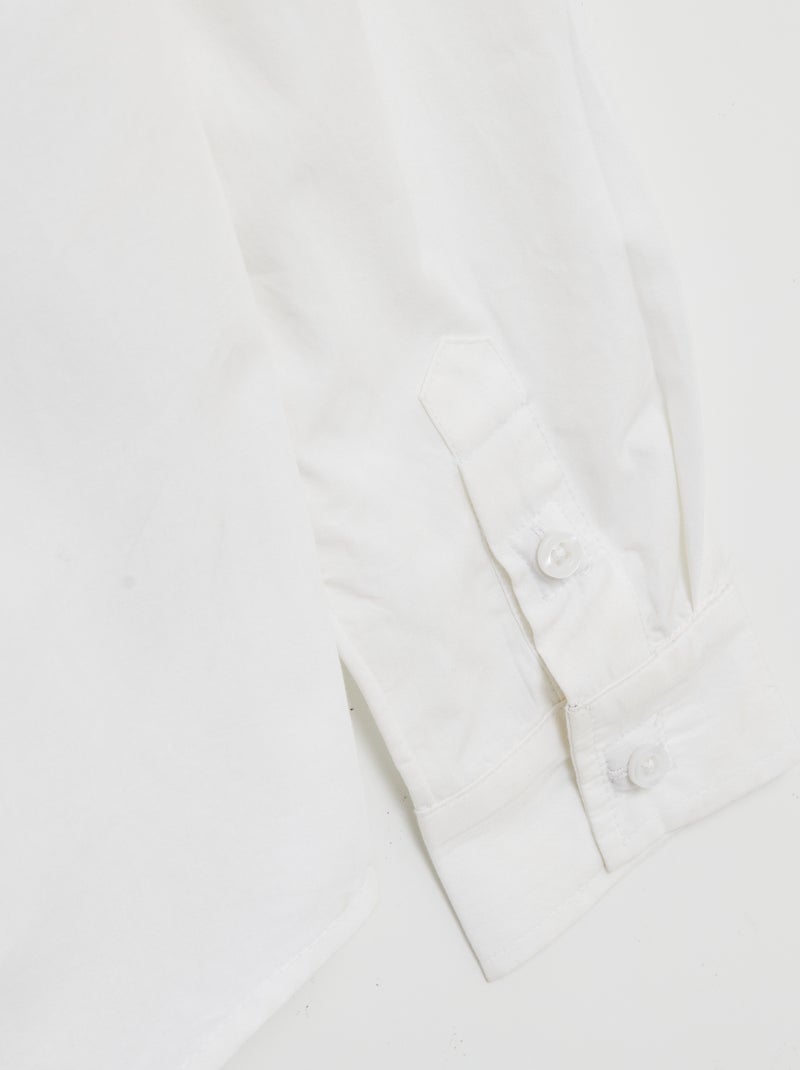 Chemise à manches longues en popeline - So Easy blanc - Kiabi