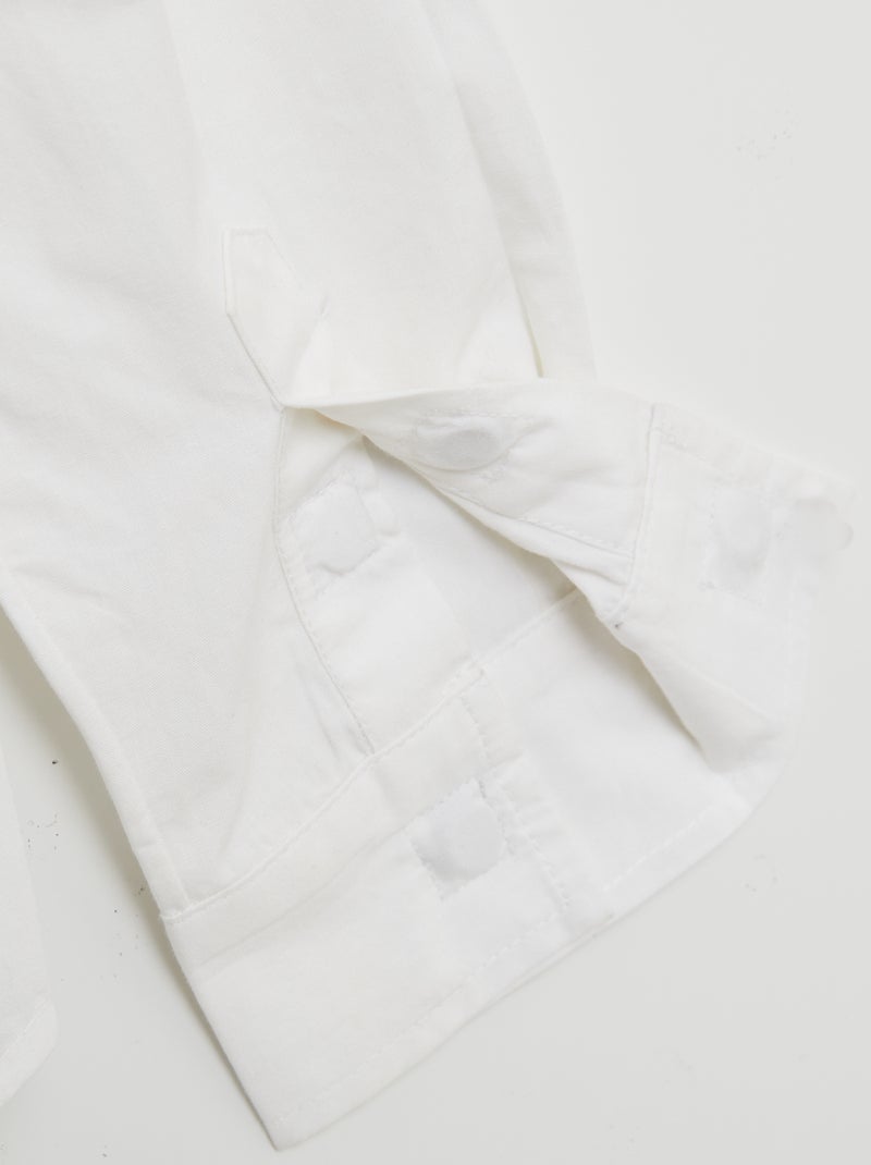 Chemise à manches longues en popeline - So Easy blanc - Kiabi