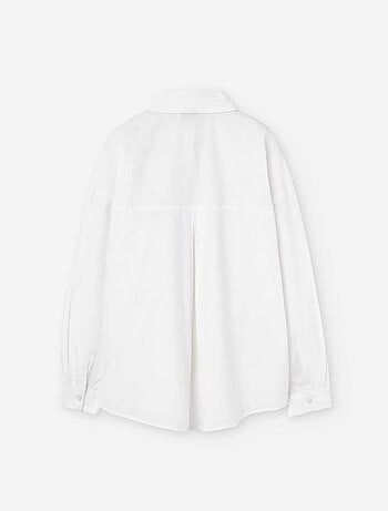 Chemise à manches longues en popeline avec poche poitrine