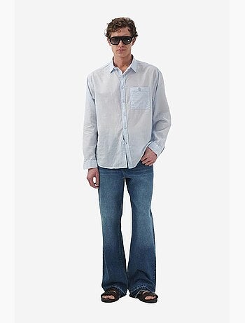Chemise à manches longues en popeline de coton pour homme giesto