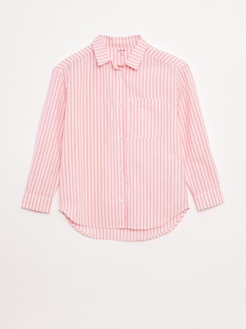 Chemise à manches longues en popeline - Kiabi
