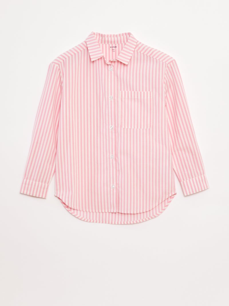 Chemise à manches longues en popeline ROSE - Kiabi