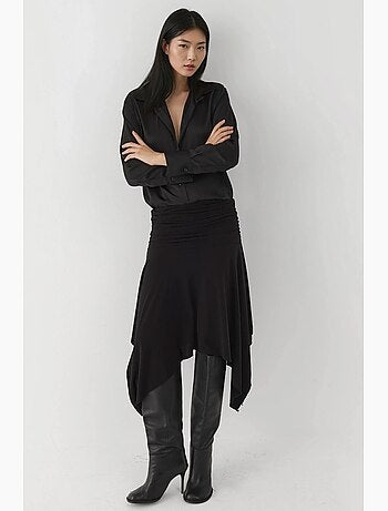 Chemise à manches longues en satin avec fermeture à boutons hiccup