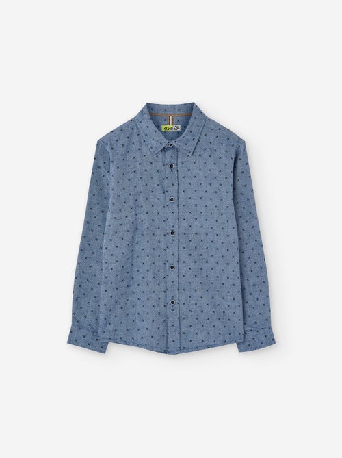 Chemise à manches longues en sergé avec motif avion - Kiabi