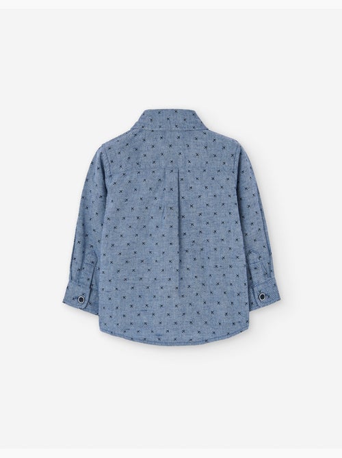 Chemise à manches longues en sergé avec motif d'avion - Kiabi