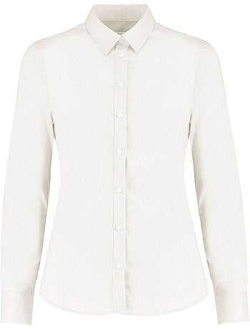 Chemise à manches longues en tissu extensible oxford pour dames et demoiselles - kustom kit