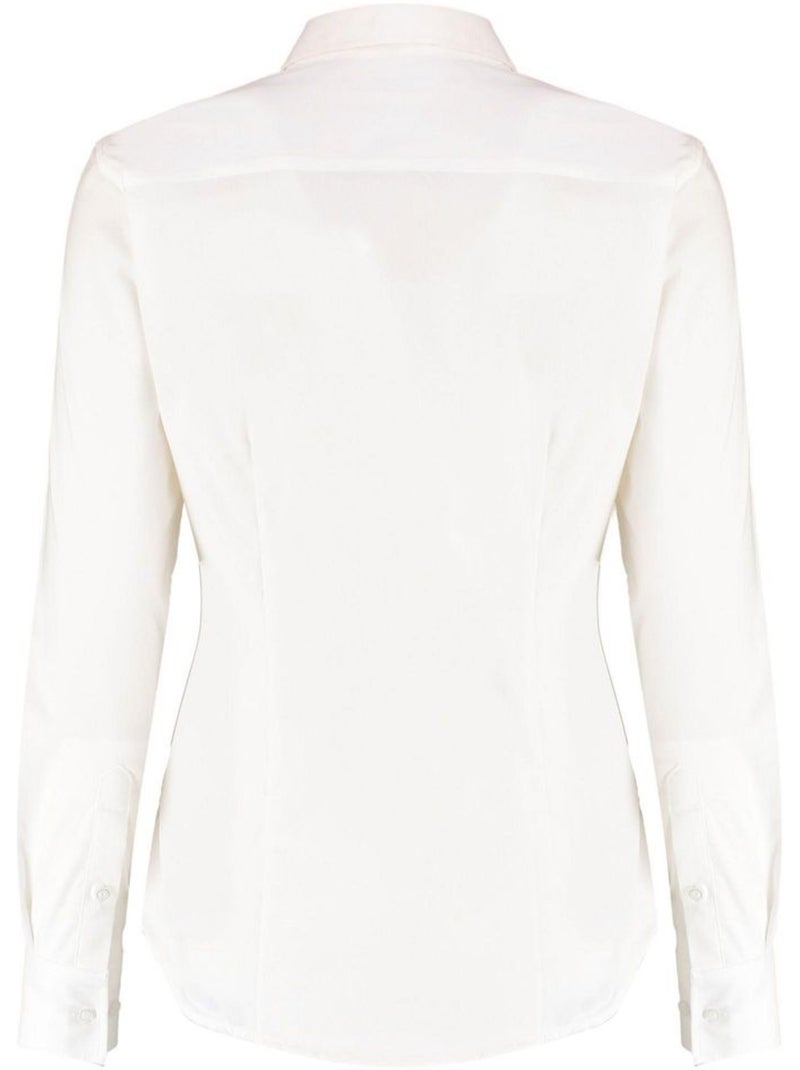 Chemise à manches longues en tissu extensible oxford pour dames et demoiselles - kustom kit Blanc - Kiabi