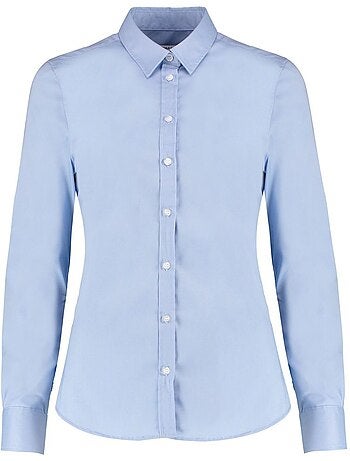 Chemise à manches longues en tissu extensible oxford pour dames et demoiselles - kustom kit