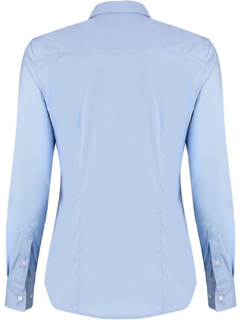 Chemise à manches longues en tissu extensible oxford pour dames et demoiselles - kustom kit Bleu clair - Kiabi