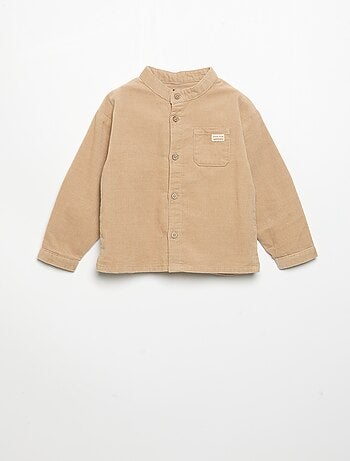 Chemise à manches longues en velours côtelé