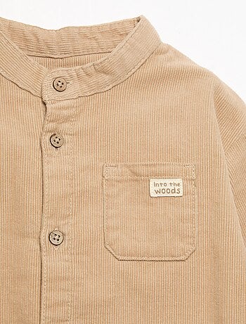 Chemise à manches longues en velours côtelé