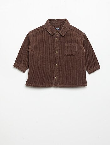 Chemise à manches longues en velours côtelé