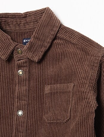 Chemise à manches longues en velours côtelé