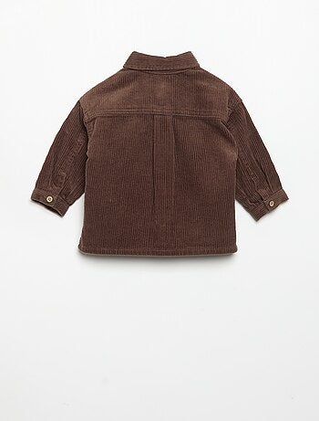 Chemise à manches longues en velours côtelé