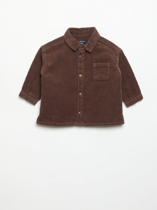 Chemise à manches longues en velours côtelé - Kiabi