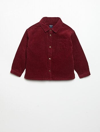 Chemise à manches longues en velours côtelé