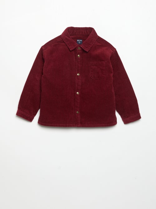 Chemise à manches longues en velours côtelé - Kiabi