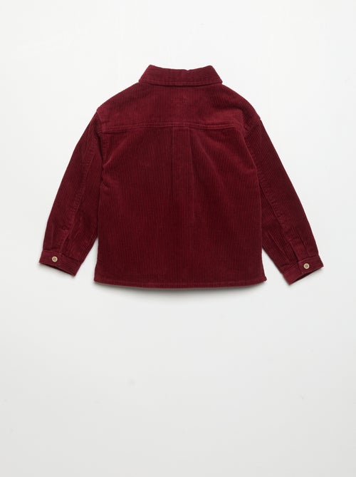 Chemise à manches longues en velours côtelé - Kiabi