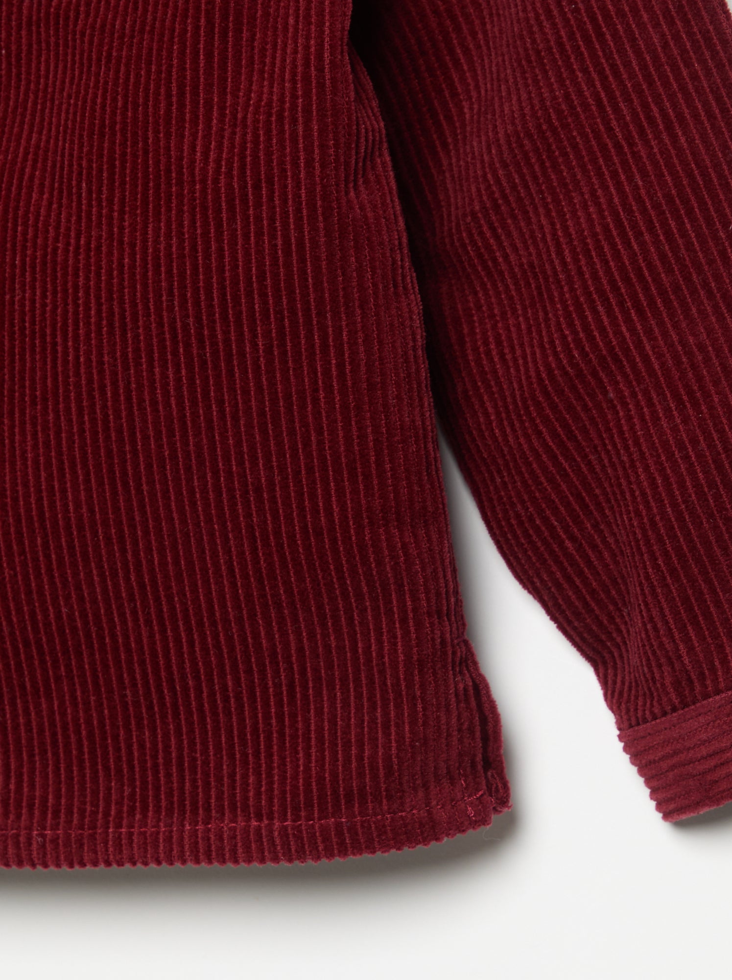 Chemise à manches longues en velours côtelé - Rouge