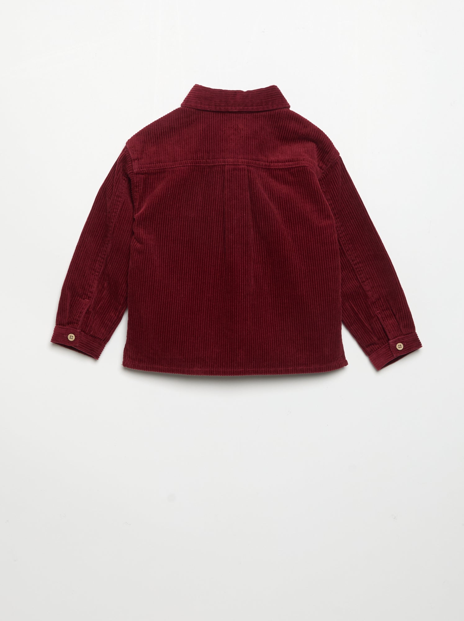 Chemise à manches longues en velours côtelé - Rouge