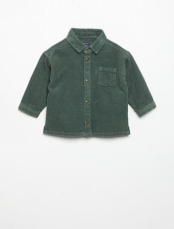 Chemise à manches longues en velours côtelé